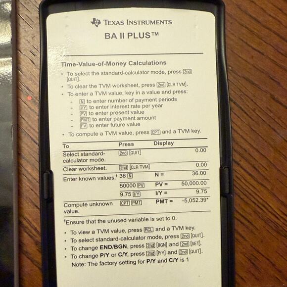 Texas Instruments BA II Plus Professional Financial Calculator - Picture 3 of 6